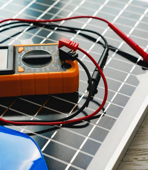 Alternative energy solar power panel close up studio shot